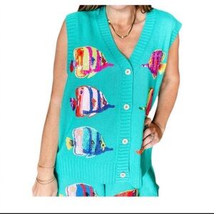 QUEEN OF SPARKLES Colorful Fish Vest